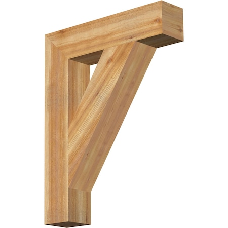 Ekena Millwork Traditional Block Rough Sawn Bracket, Western Red Cedar, 6"W x 28"D x 36"H BKT06X28X36TRA05RWR